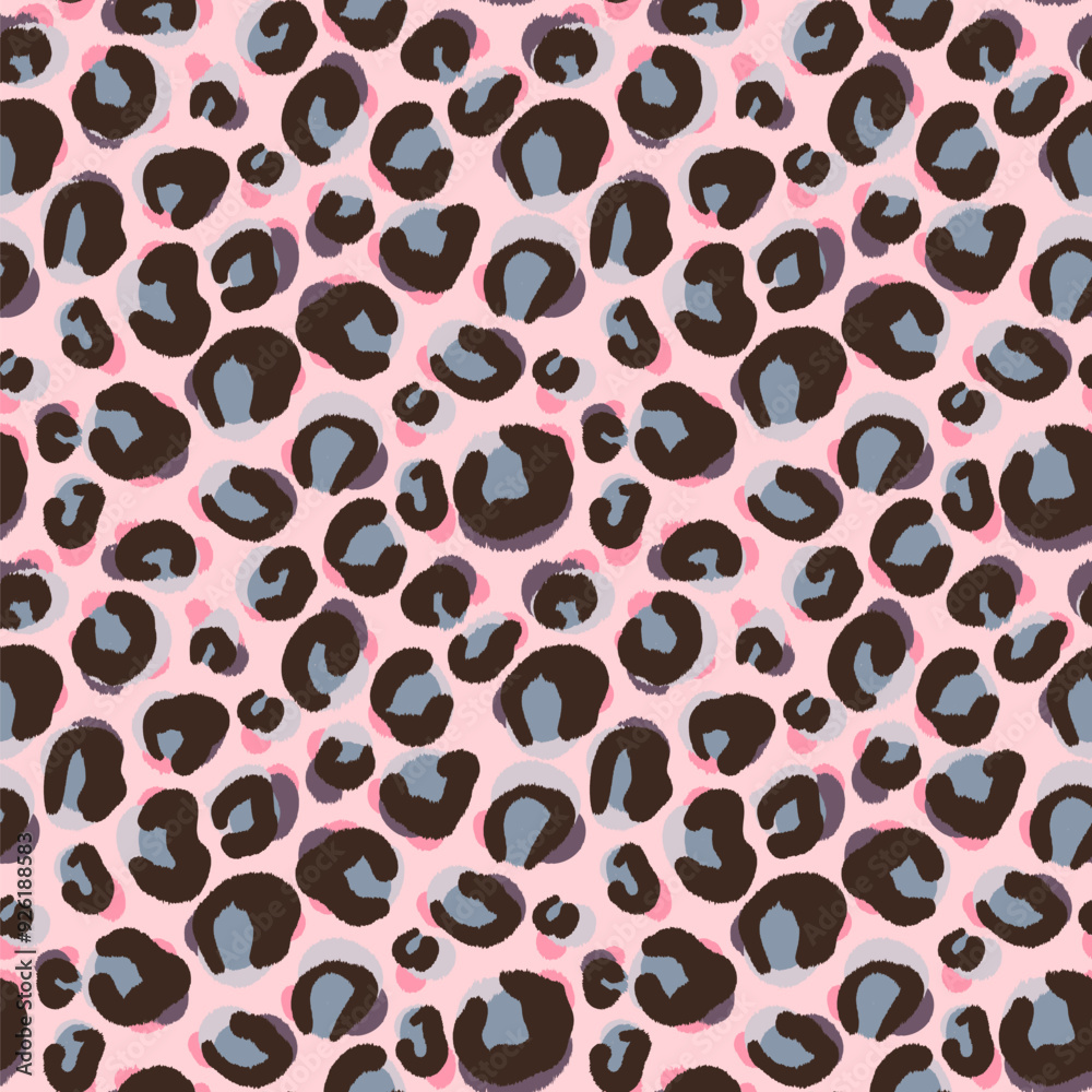 Animal print seamless pattern for fashion. Hand drawn skin animal leather texture. 