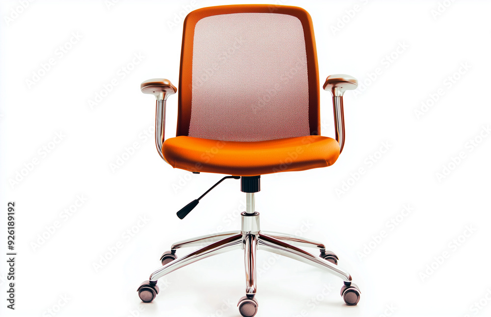 Revolving Hydraulic Office Chair Modern Rotating Desk Chair Against White Background Revolving Hydraulic Office Chair Modern Rotating Desk Chair Against White Background