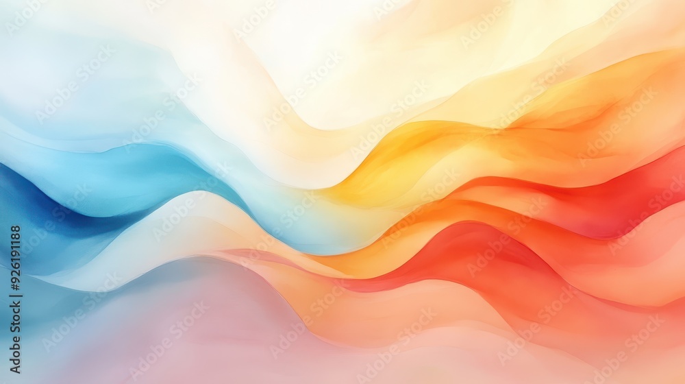 Fototapeta premium Dynamic Watercolor Chaos - Vibrant Colors and Bold Lines in Creative Disarray