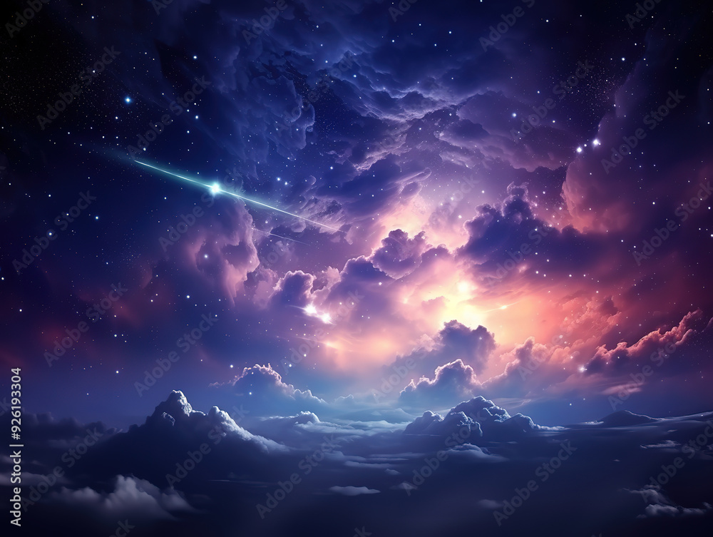 Naklejka premium Wonderful background of the night sky