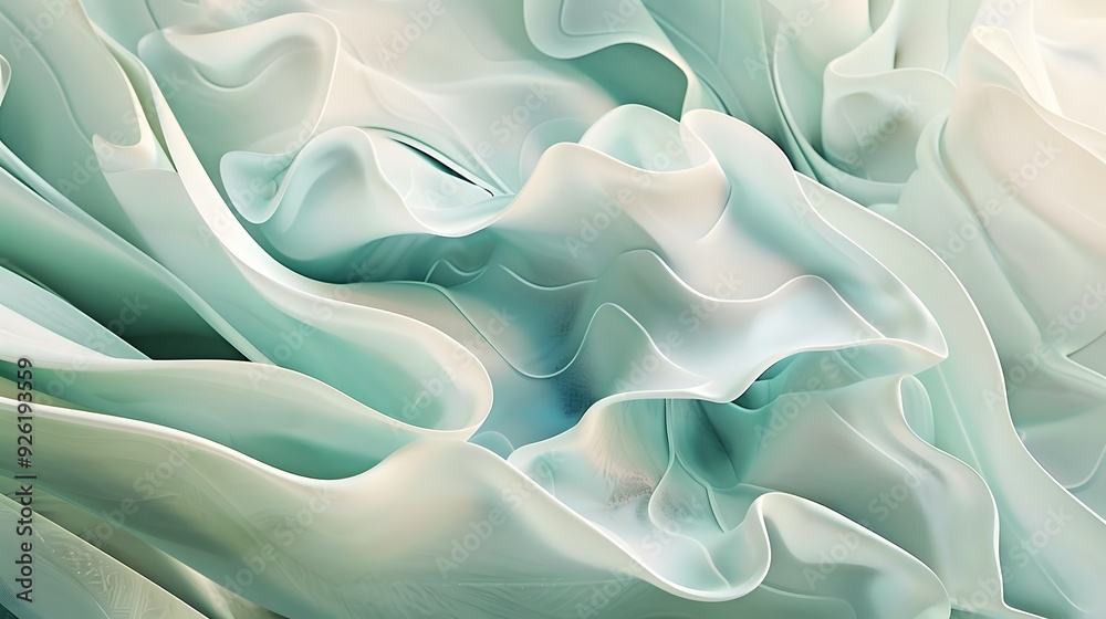 Obraz premium a poetic marriage of mint green and seafoam blue abstract shape