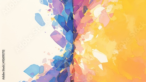 Inner Conflict Revealed - Split Composition with Contrasting Watercolor Emotions