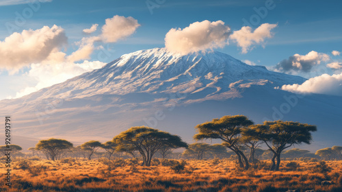 Mount Kilimanjaro in Kenya, located within Amboseli National Park. photo