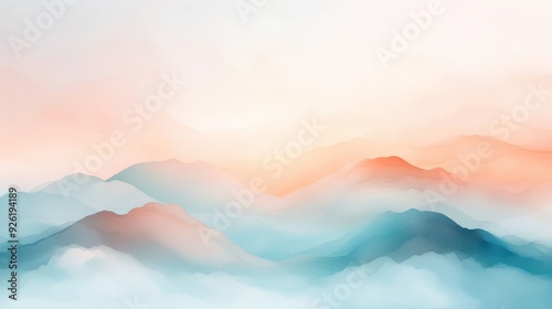 Serene Watercolor Tranquility - Surrender to Peaceful Ambiance with Soft Tones and Smooth Gradients