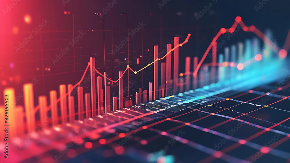 Naklejka premium Economic data visualization with charts