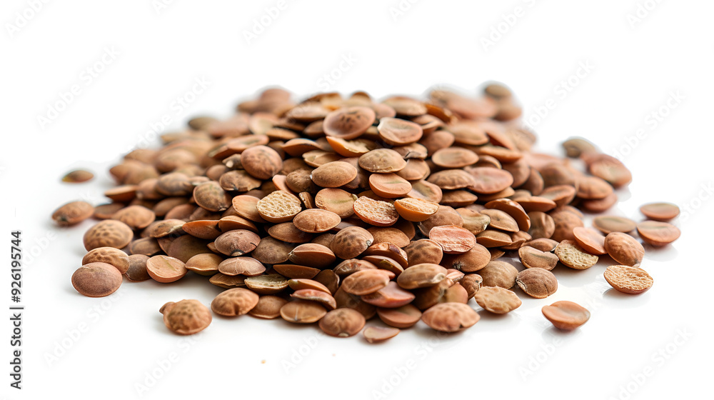 Lentils in a wooden spoons isolated on a white background.ai generative Lentils in a wooden spoons isolated on a white background.ai generative