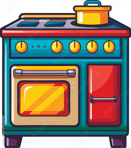 Stove, Oven. Stock Vector. 