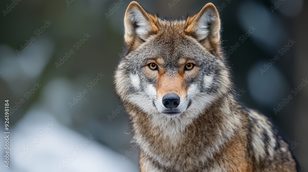 A tight shot of a wolf's expressive eyes gazing into the lens, surrounded by an out-of-focus forest backdrop A tight shot of a wolf's expressive eyes gazing into the lens, surrounded by an out-of-focus forest backdrop