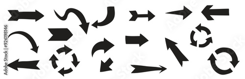 Collection black arrows. Vector