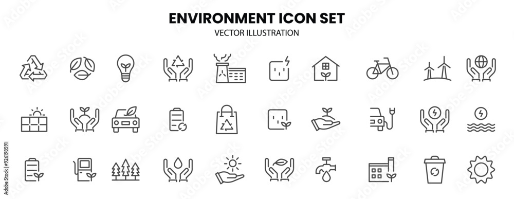 Environment icon set. Vector illustration. Environment icon set. Vector illustration.
