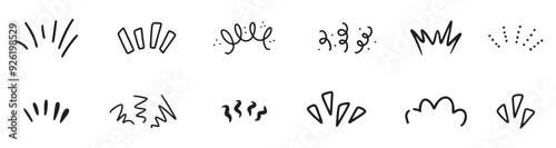 Drawings doodle set illustrations lines showing concentrated lines awareness inspiration