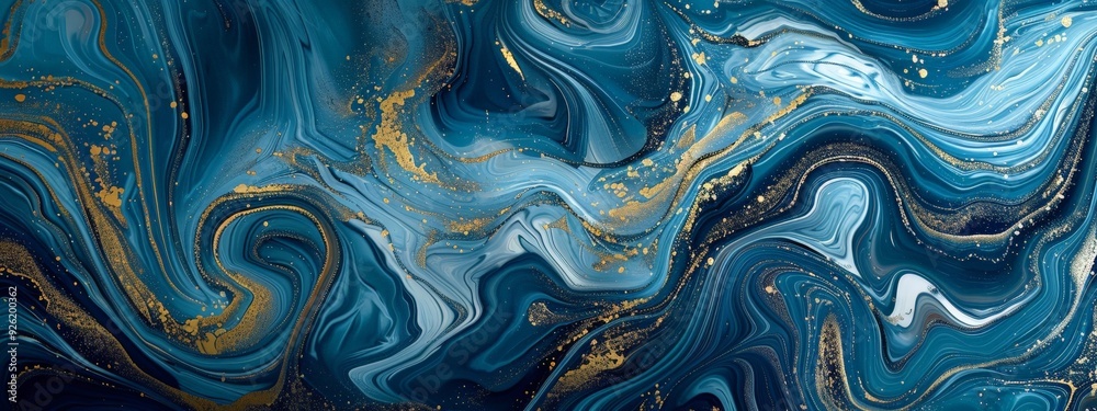 Obraz premium High-Resolution Abstract Art with Blue and Gold