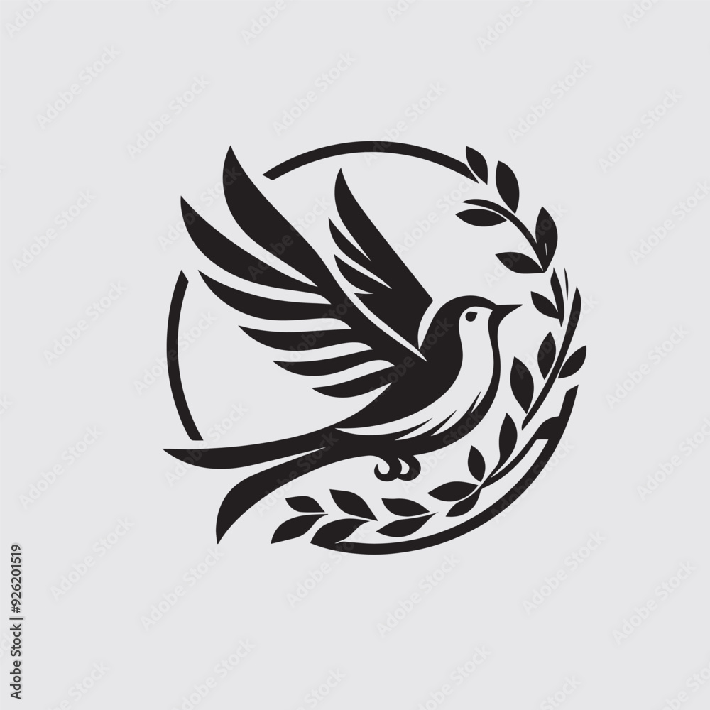 Obraz premium design logo bird leaf and tree combination vector design
