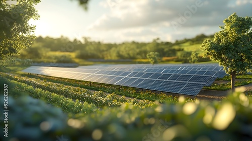 Solar Panels in a Field of Flowers