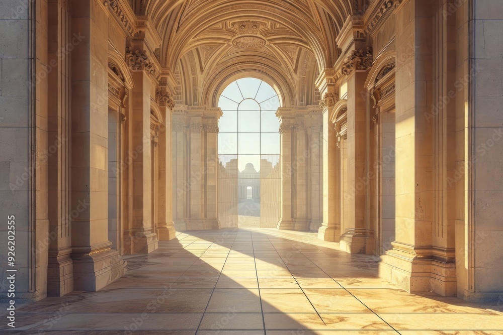 Paris architecture building corridor. Paris architecture building corridor.