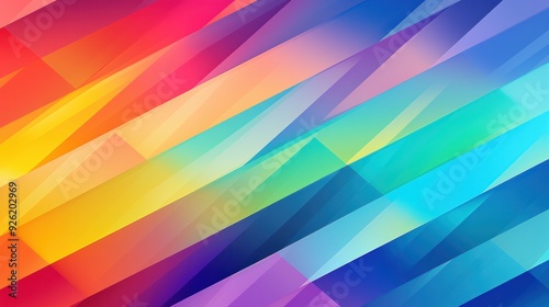 A colorful geometric background with bright diagonal lines in a spectrum of rainbow colors,