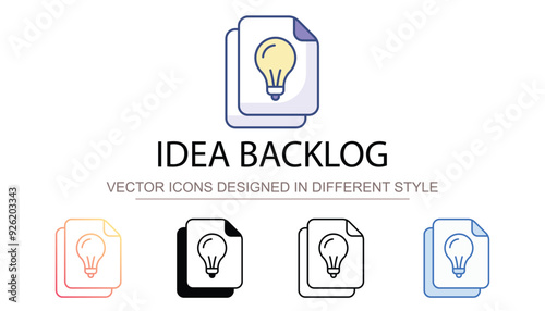 Idea Backlog icon design with white background stock illustration
