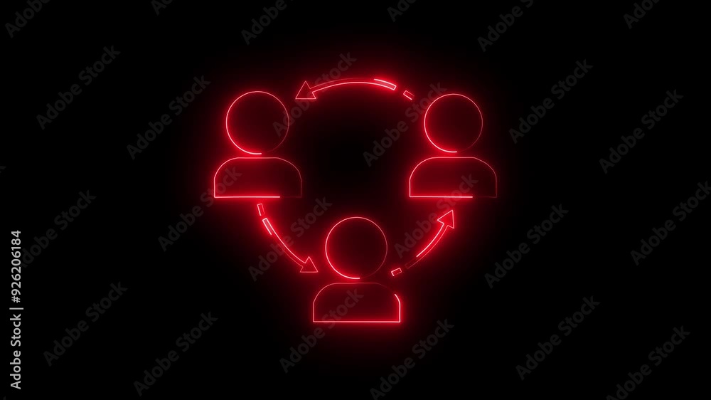 Glowing neon icon animation on black background.. Glowing neon icon animation on black background..