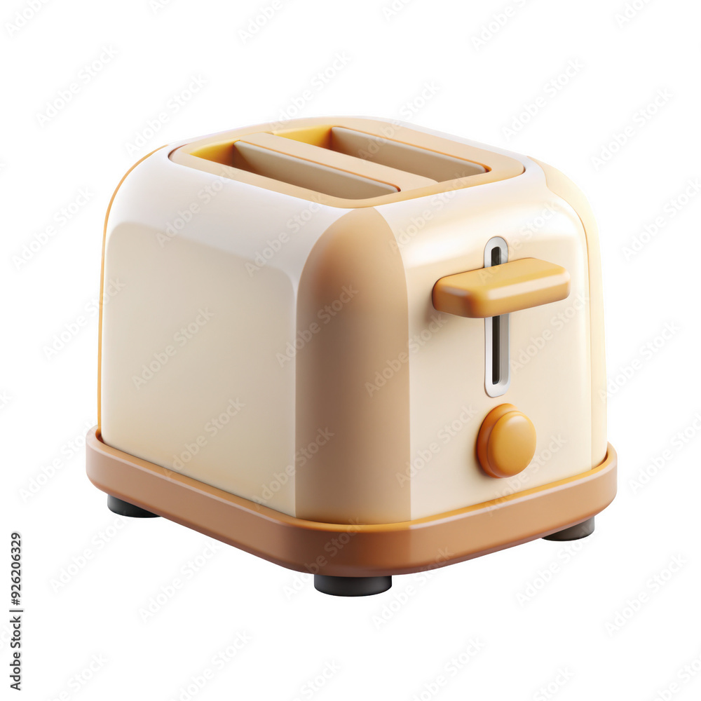 Retro beige and brown toaster icon with a modern yet vintage-inspired design. Isolated on transparent background, png. Retro beige and brown toaster icon with a modern yet vintage-inspired design. Isolated on transparent background, png.