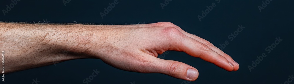 Uncomfortable Nerve Tingling in Hand, Close-up View with Copy Space for Text - Medical Condition Concept Uncomfortable Nerve Tingling in Hand, Close-up View with Copy Space for Text - Medical Condition Concept