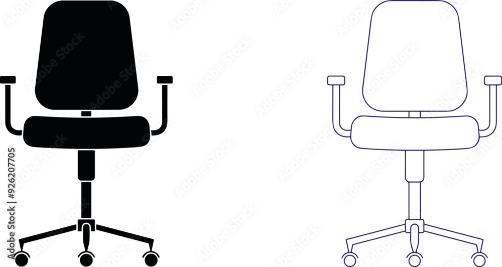 Vector Icon Set of a Spinning Office Chair in Isolation Vector Icon Set of a Spinning Office Chair in Isolation