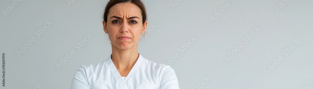Resilient Patient Enduring Discomfort While Stretching in Physical Therapy, Copy Space Available for Text Overlay Resilient Patient Enduring Discomfort While Stretching in Physical Therapy, Copy Space Available for Text Overlay