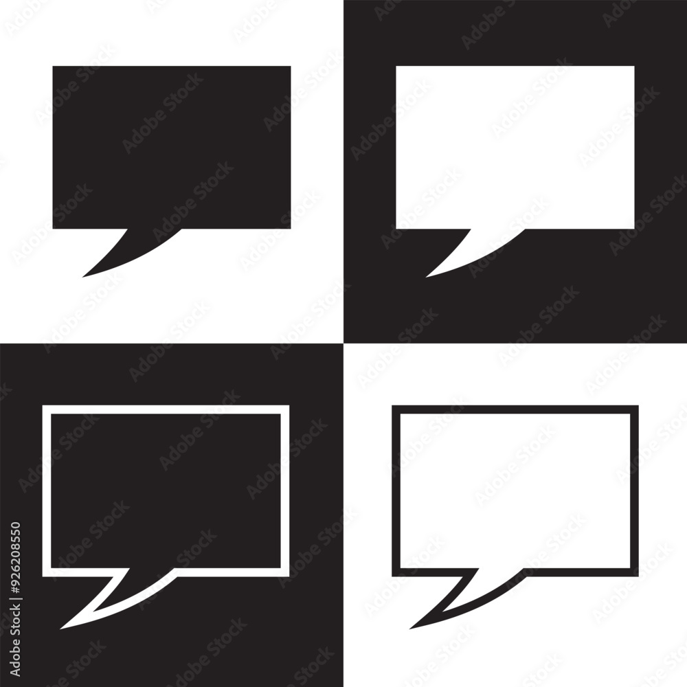 Speech bubble editable stroke and solid web icon set. Vector illustration. Isolated on white and black background. EPS 10 Speech bubble editable stroke and solid web icon set. Vector illustration. Isolated on white and black background. EPS 10