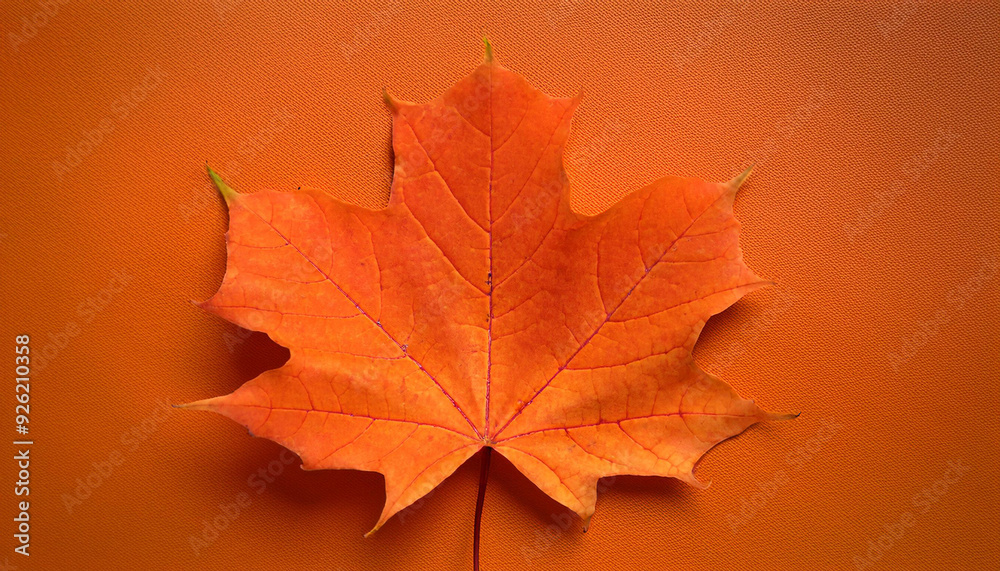 Vibrant Autumn Maple Leaf on Solid Orange Background, Capturing the Warmth of Fall with Striking Contrast and Minimalist Design. Banner Poster Background Wallpaper With Copy Space Vibrant Autumn Maple Leaf on Solid Orange Background, Capturing the Warmth of Fall with Striking Contrast and Minimalist Design. Banner Poster Background Wallpaper With Copy Space