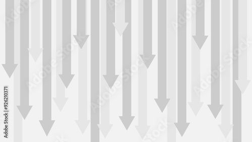 Multiple gray arrows pointing downward on a light gray background, symbolising a situation of decline and downfall.