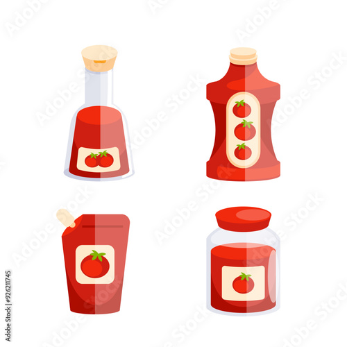 Variety of tomato ketchup packaging is showing different options for consumers, making it easy to find the perfect fit