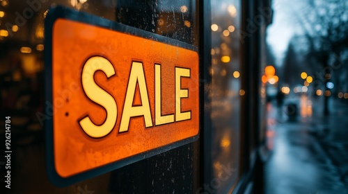 A SALE sign advertising sales and exclusive deals is displayed in a storefront. retail commercial