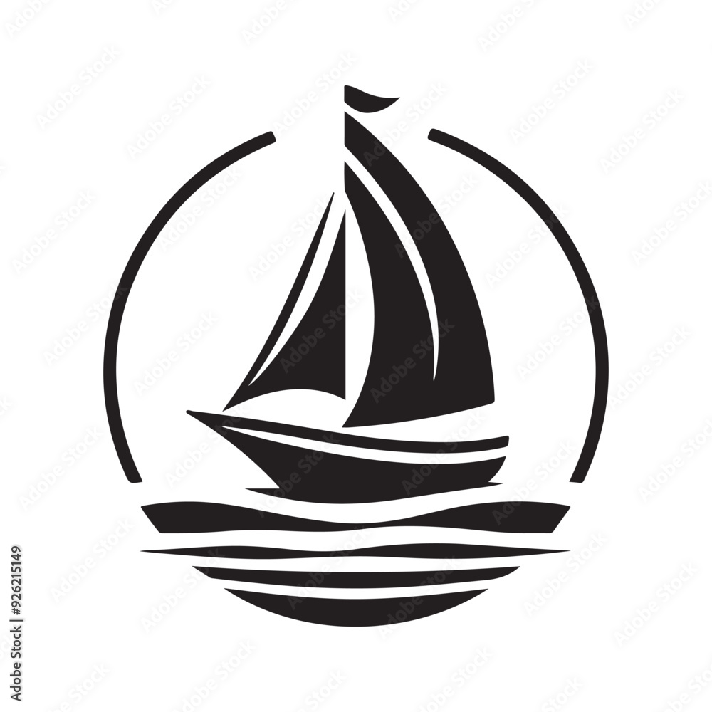 Sail boat simple and clean icon, logo template Sail boat simple and clean icon, logo template