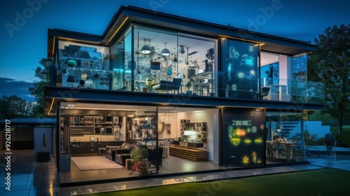 Renewable energy smart home with led lighting and energy tracking for sustainable management