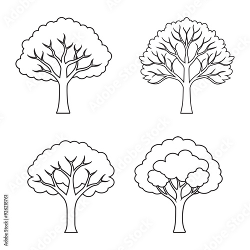Tree Silhouette Vectors for Trendy and Modern Designs.