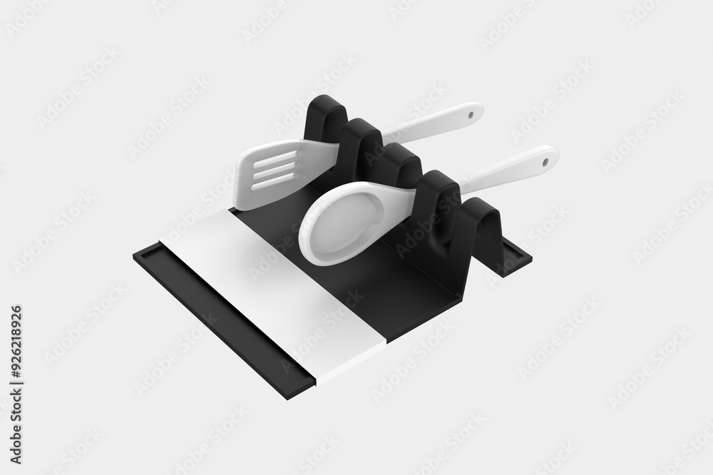 Naklejka premium Kitchen Silicone Utensil Rest Isolated On White Background. 3d illustration