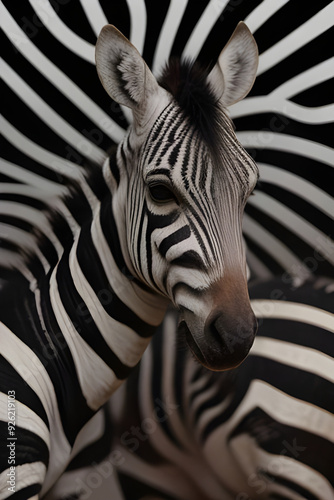 creative image of a zebra with black and white textures