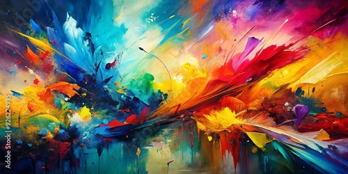 Vibrant abstract expressionist strokes dynamic brushwork rich textures bold colors emotional intensity expressive freedom abstract artistry