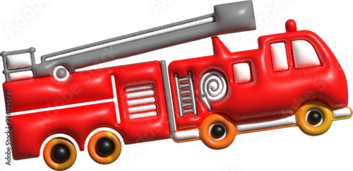 3d illustration of fire engine