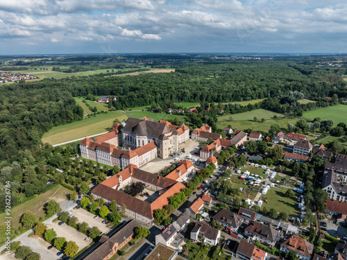 Luftbild vom Kloster Wiblingen