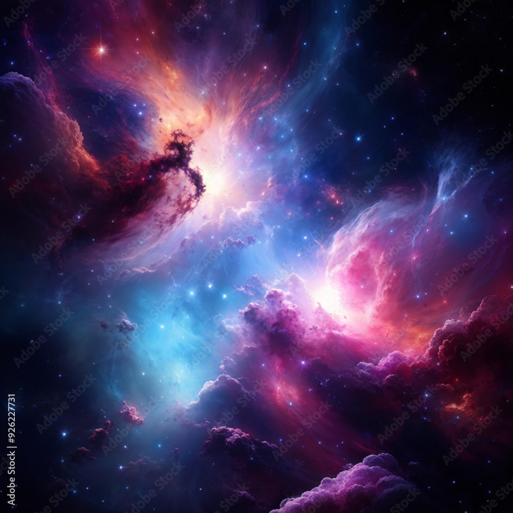 Starry Galaxy and Nebula Fantasy Background Starry Galaxy and Nebula Fantasy Background