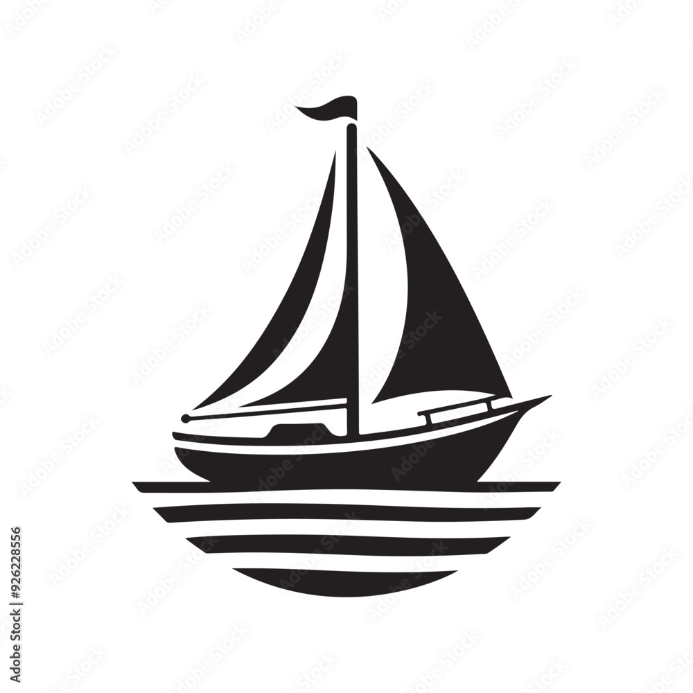 Sail boat simple and clean icon, logo template Sail boat simple and clean icon, logo template