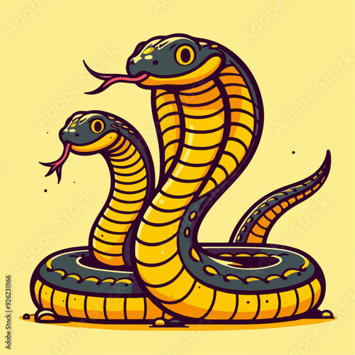 cartoon illustration of cobra snake