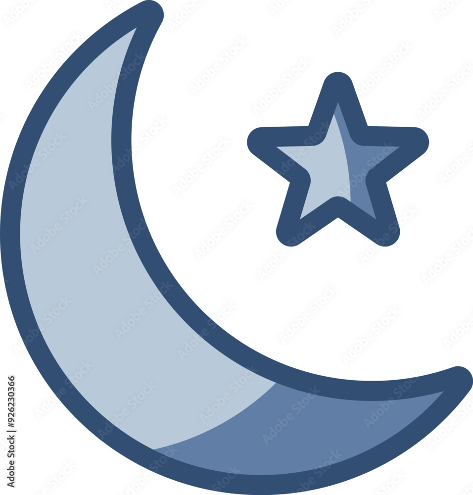 star moon vector icon transparent background. replaceable blue color design star moon vector icon transparent background. replaceable blue color design