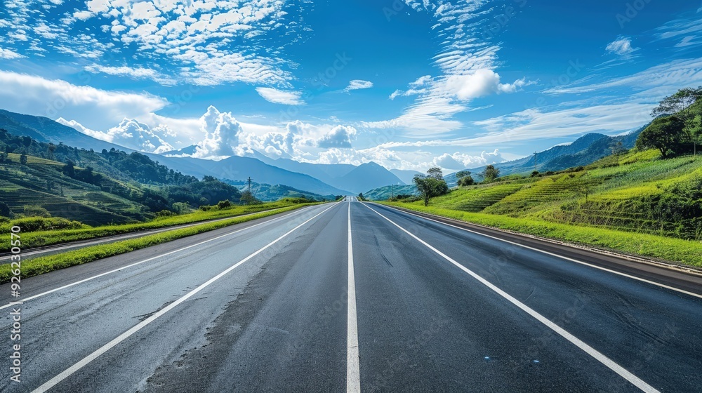 Naklejka premium Parkplatz mit Blick auf die Alpen - Generative AI