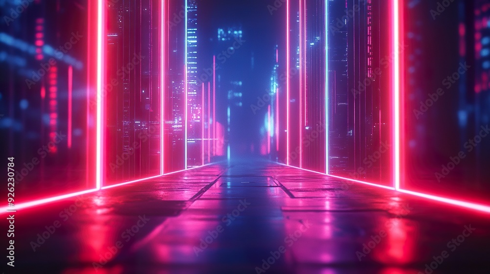 Fototapeta premium Design featuring neon light effects with a modern touch