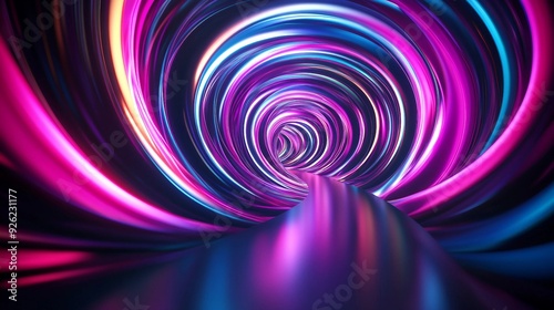 Illuminated Bliss - Abstract Light Halo on Dark Background Stock Illustration