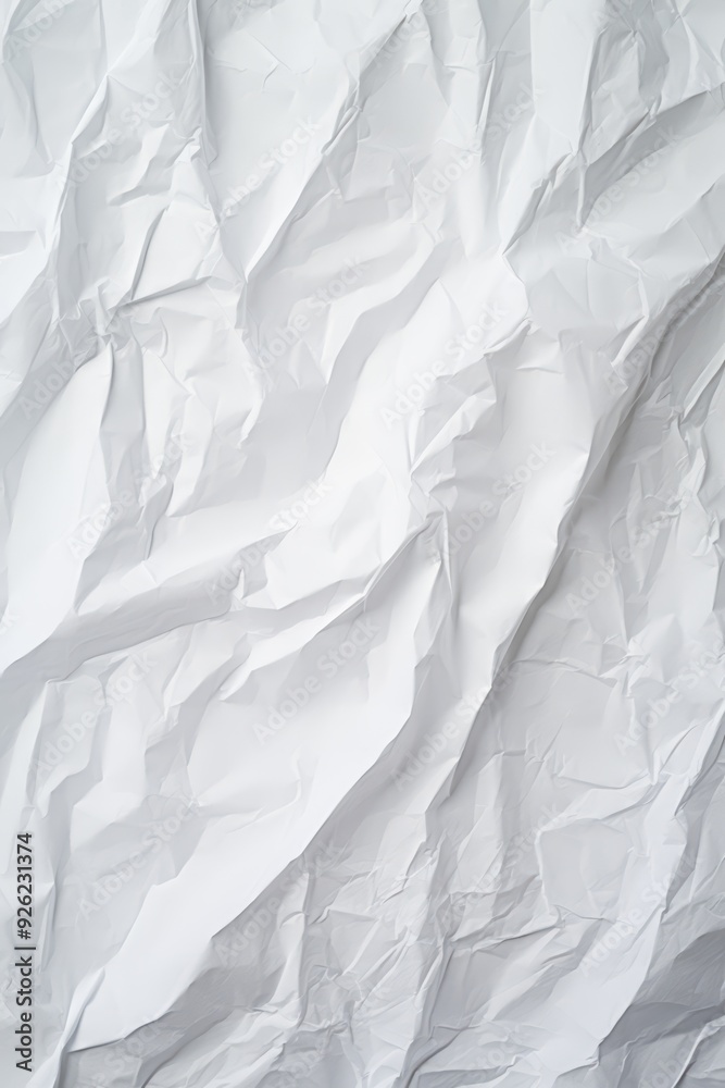 Obraz premium Crumpled white paper background texture.