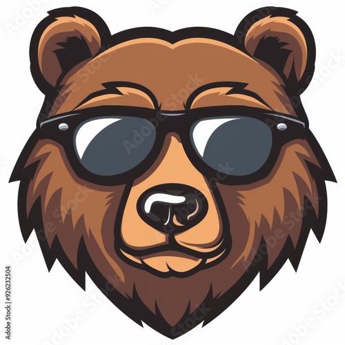 Vibrant illustration of a stylish bear wearing sunglasses