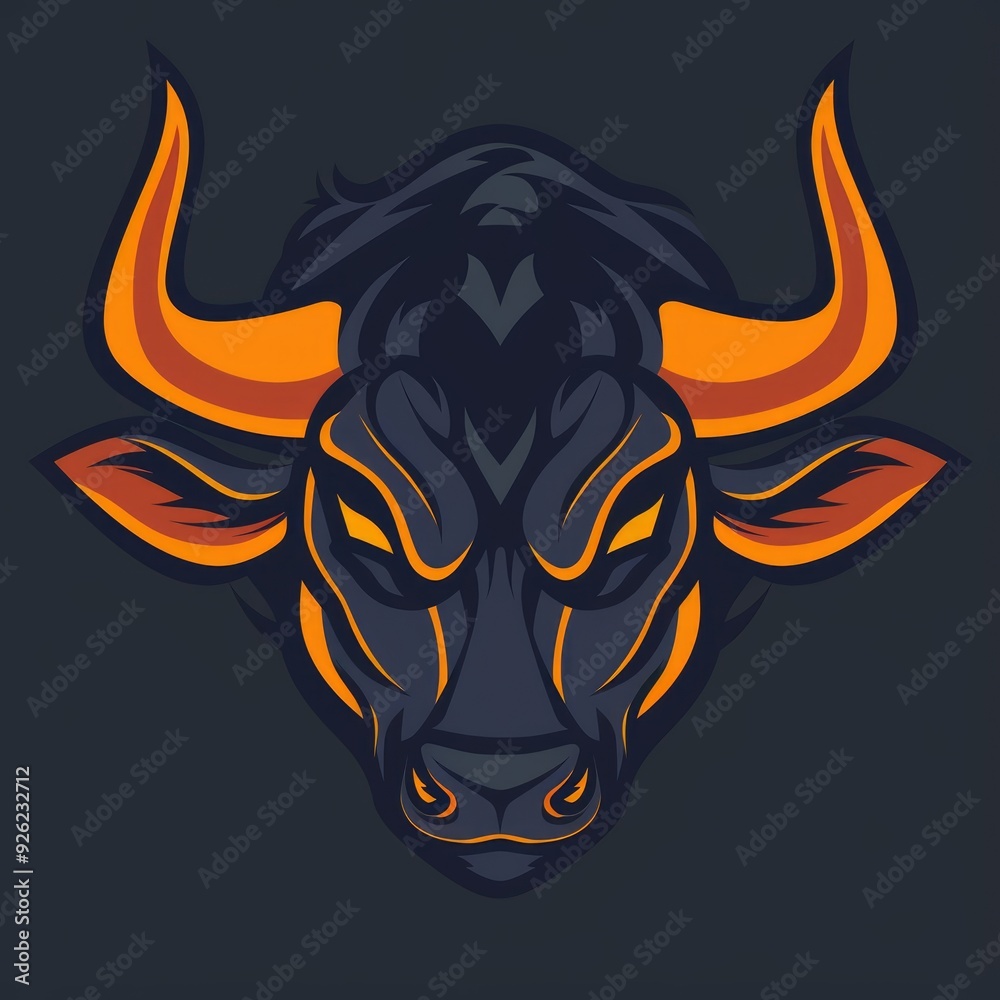 Fierce and angry cartoon bull mascot, illustration of a strong character Fierce and angry cartoon bull mascot, illustration of a strong character