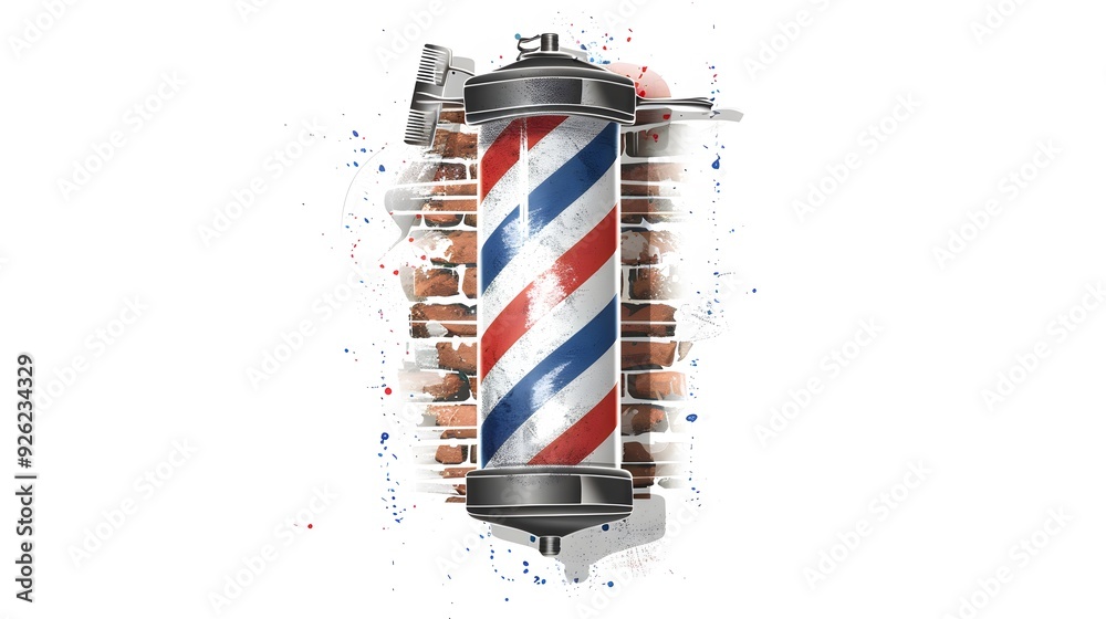 Retro style barber pole vector illustration isolated